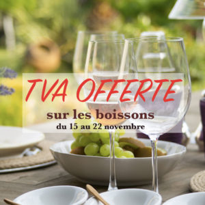 TVA offerte sur les boissons du restaurant de Bernard Gisquet Lou Cantoun