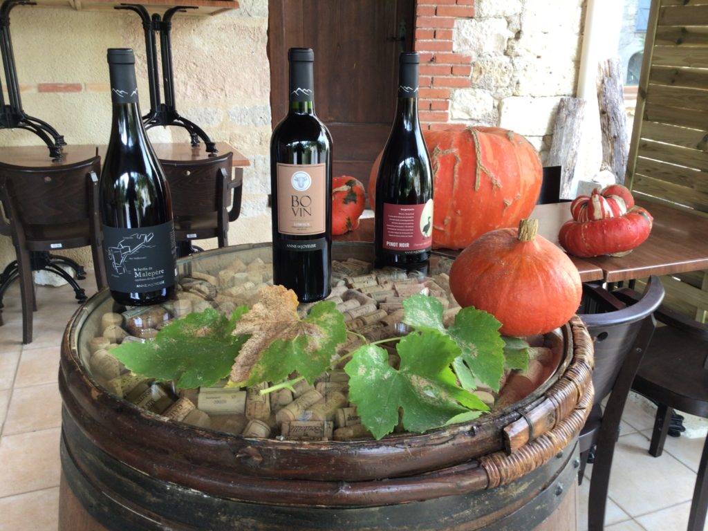 Trois bouteilles de vins rouges de la cave du restaurant Lou Cantoun de Bernard Gisquet