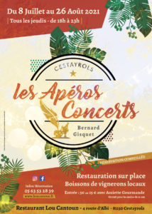 Apéros Concerts à Cestayrols tous les jeudis soirs de l'été 2021